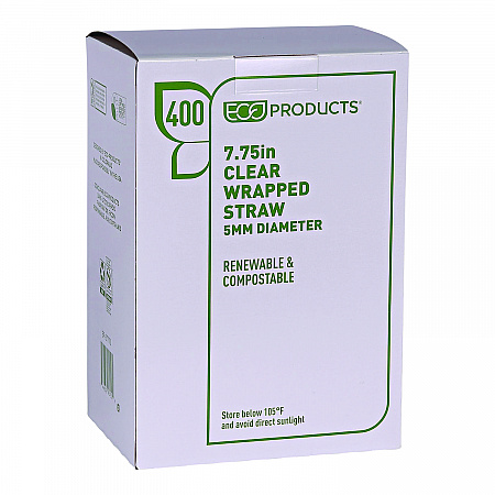 Clear Wrapped Straw, 7.75