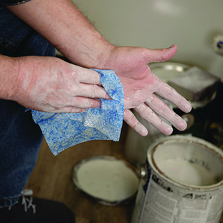 Hand Cleaner Towels, 1-Ply, 10 x 12, Citrus, Blue/White, 30/Canister, 6/Carton (42230CT)