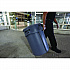 Vented Round Brute Container, 10 gal, Plastic, Gray (2610GRA)
