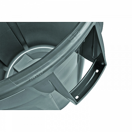 Vented Round Brute Container, 10 gal, Plastic, Gray (2610GRA)