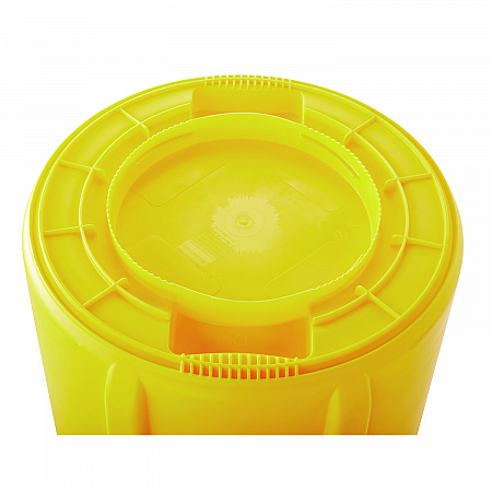 Vented Round Brute Container, 20 gal, Plastic, Yellow (2620YEL)