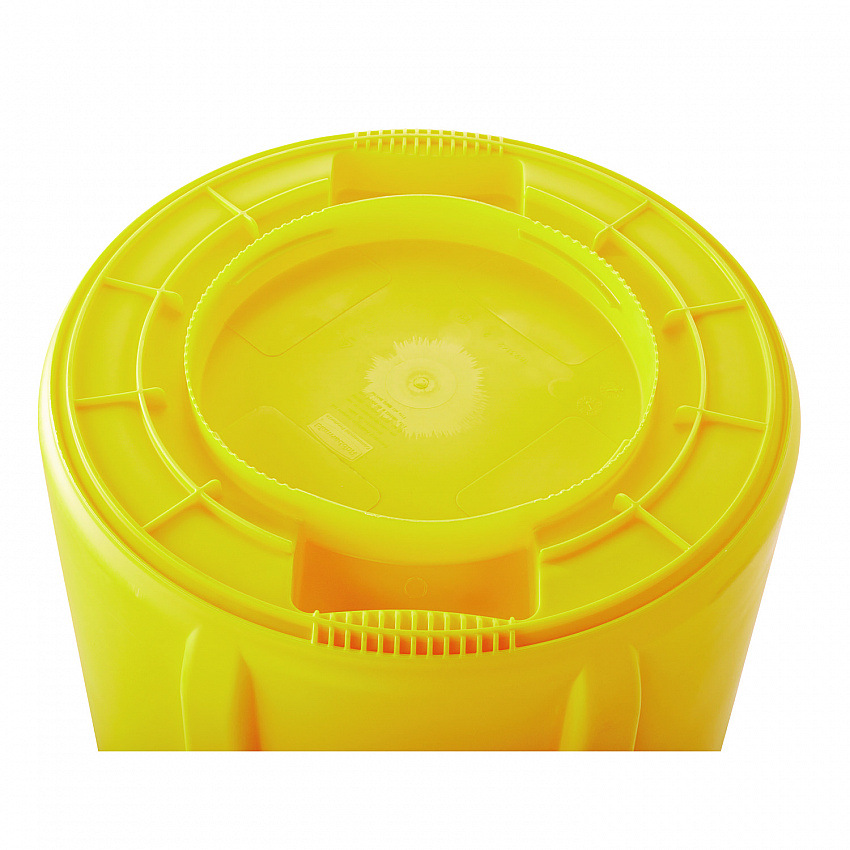 Vented Round Brute Container, 20 gal, Plastic, Yellow (2620YEL)