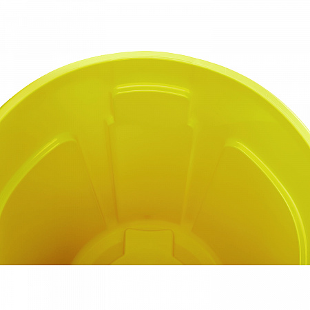 Vented Round Brute Container, 20 gal, Plastic, Yellow (2620YEL)