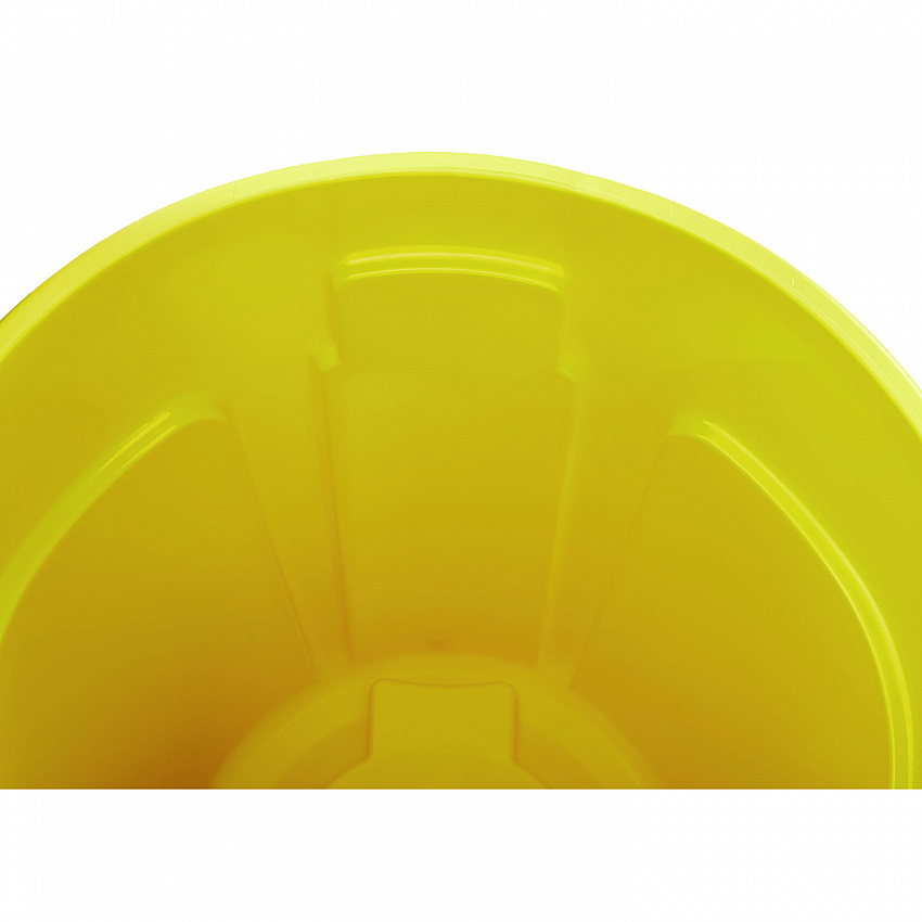 Vented Round Brute Container, 44 gal, Plastic, Yellow (264360YEL)
