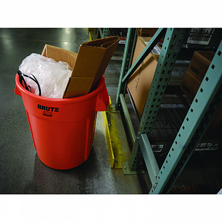 Brute Round Container, 32 gal, Resin, Orange (2119308)