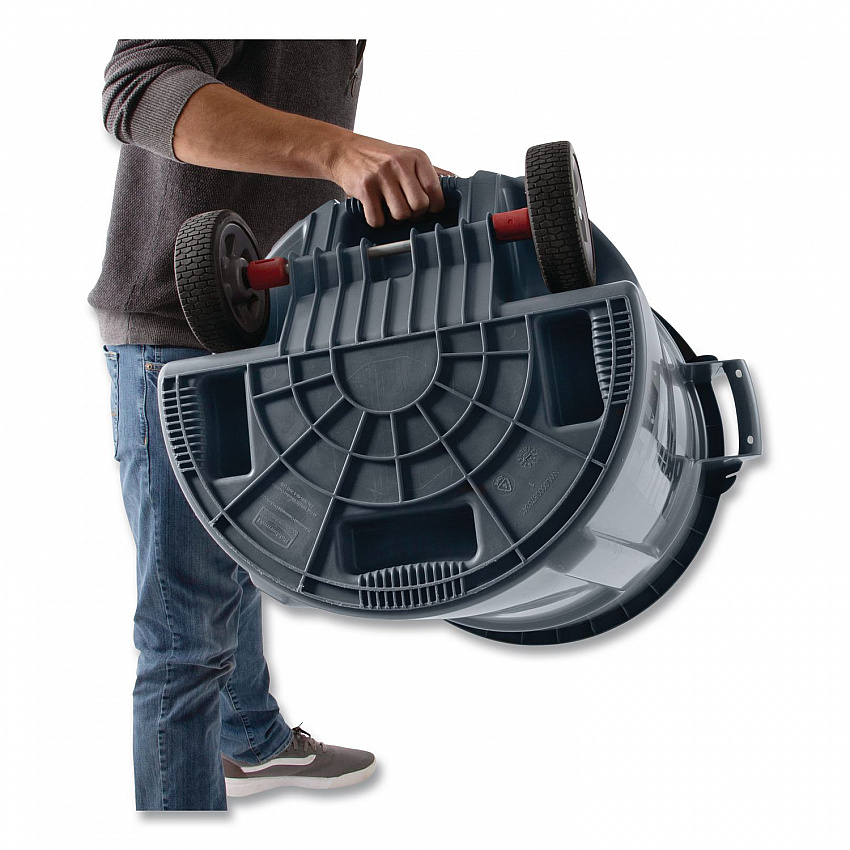 Vented Wheeled BRUTE Container, 44 gal, Plastic, Gray (2131929)