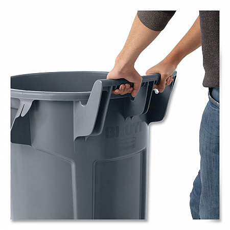 Vented Wheeled BRUTE Container, 44 gal, Plastic, Gray (2131929)