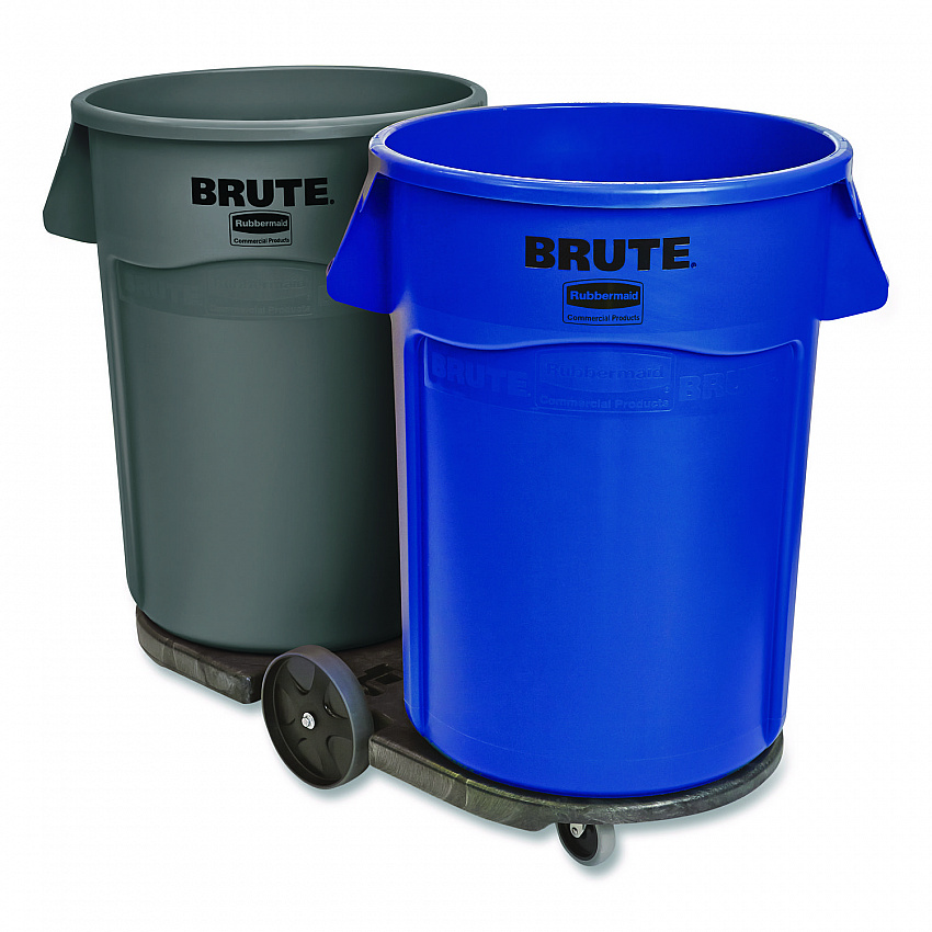 BRUTE Tandem Dolly, Two-Container, 300 lb Capacity, 20.25w x 45d x 8h, Black (264600BLA)