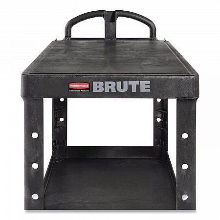 Heavy-Duty Utility Cart with Flat Shelves, Plastic, 2 Shelves, 500 lb Capacity, 25.25