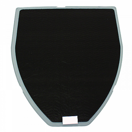 Disposable Urinal Floor Mat, Shield-Shaped, Orchard Zing Scent, Gray Non-Slip Perforated Surface, 17.5