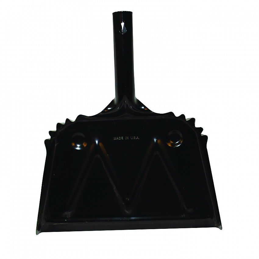 Heavy-Duty Metal Dust Pan, 12 x 14, 20-Gauge Steel, Black (4212)