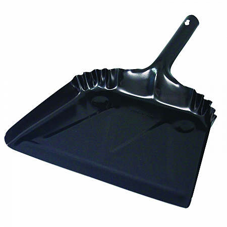 Heavy-Duty Metal Dust Pan, 12 x 14, 20-Gauge Steel, Black (4212)