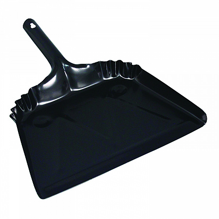 Heavy-Duty Metal Dust Pan, 12 x 14, 20-Gauge Steel, Black (4212)