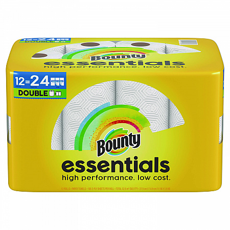 Essentials Select-A-Size Kitchen Roll Paper Towels, 2-Ply, 108 Sheets/Roll, 12 Rolls/Carton (11093)