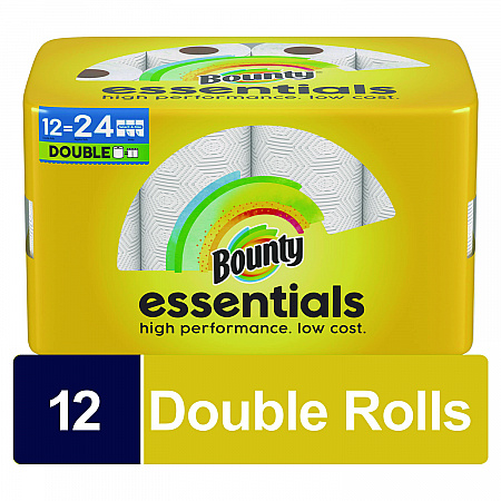 Essentials Select-A-Size Kitchen Roll Paper Towels, 2-Ply, 108 Sheets/Roll, 12 Rolls/Carton (11093)