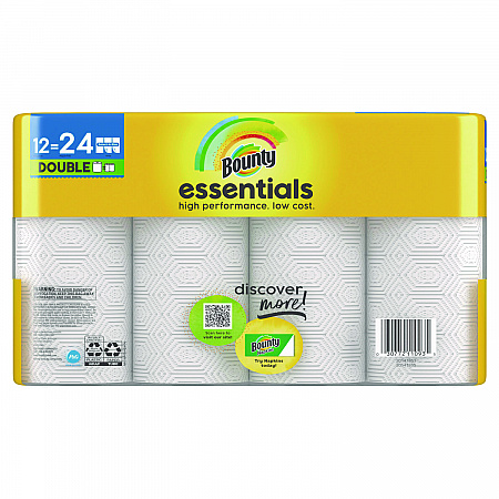 Essentials Select-A-Size Kitchen Roll Paper Towels, 2-Ply, 108 Sheets/Roll, 12 Rolls/Carton (11093)