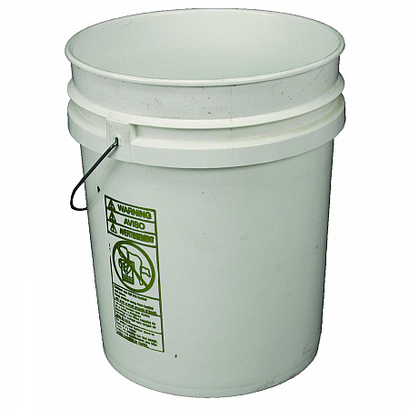 Utility Bucket with Lid, Polyethylene, White, 11.25