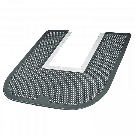 Disposable Urinal Floor Mat, U-Shaped, Orchard Zing Scent, Gray Non-Slip Perforated Surface, 23