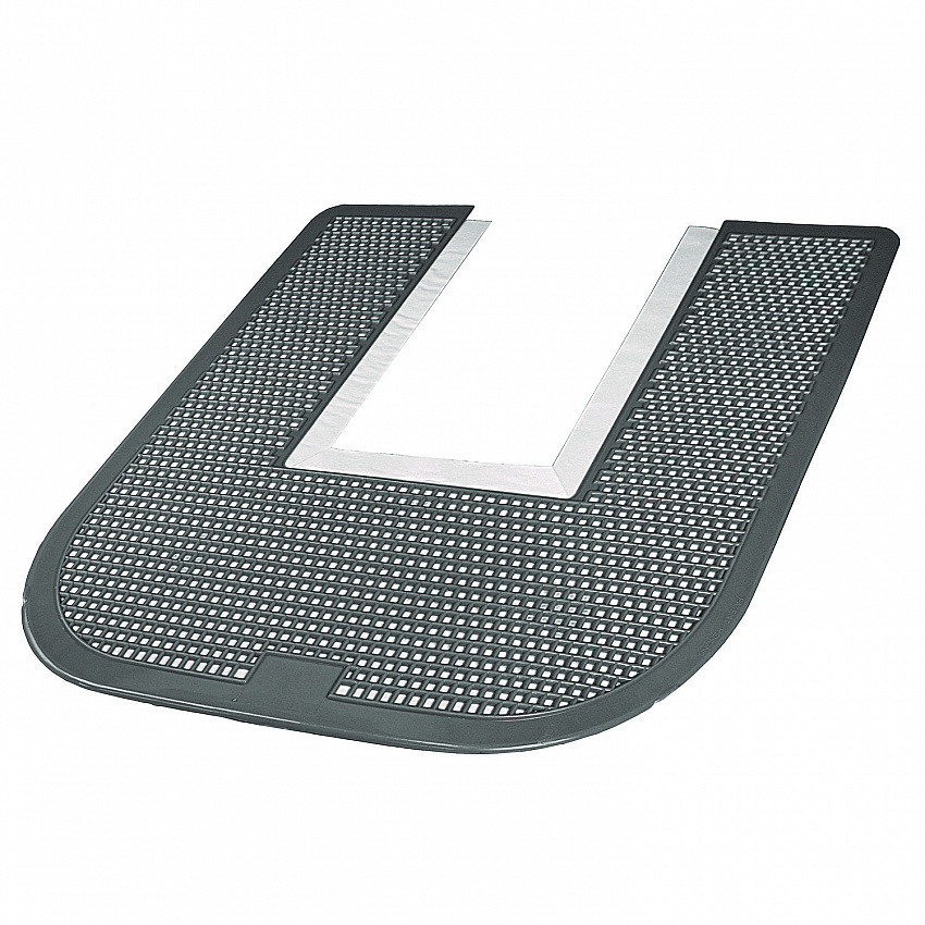 Disposable Urinal Floor Mat, U-Shaped, Orchard Zing Scent, Gray Non-Slip Perforated Surface, 23" x 21.63", 6/Carton (1550CT)
