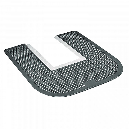 Disposable Urinal Floor Mat, U-Shaped, Orchard Zing Scent, Gray Non-Slip Perforated Surface, 23