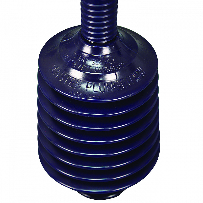 Deluxe Professional Plunger, 11.2" Plastic Handle, 6" dia, Black, 6/Carton (9205)