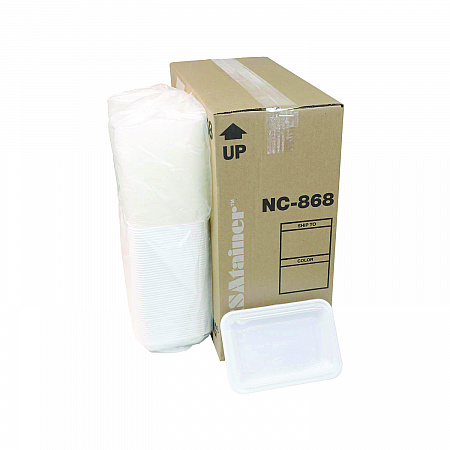 Newspring VERSAtainer Microwavable Containers, Base/Lid Combo, 8.8 x 6 x 2, White/Clear, Plastic, 150/Carton (NC868)