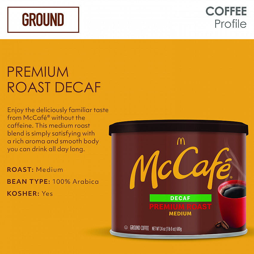 Ground Coffee, Premium Roast Decaf, 24 oz Can (079737)