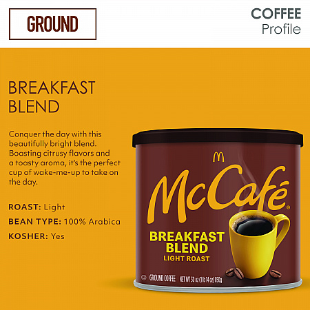 Ground Coffee, Breakfast Blend, 30 oz Can (7152EA)