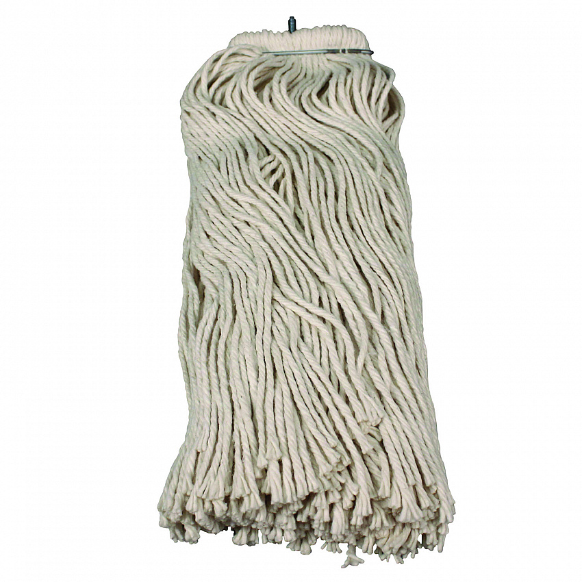 Layflat Regular Screw-Type Mop Head, Cotton, 24 oz, 1" Headband, White (12124)