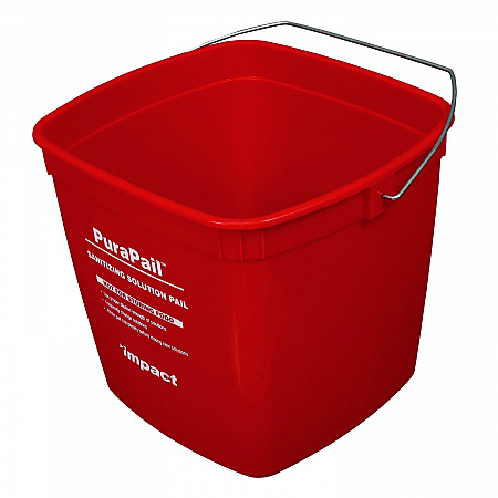 PuraPail Sanitizing Bucket, 6 qt, Polyethylene, Red (55066SEA)
