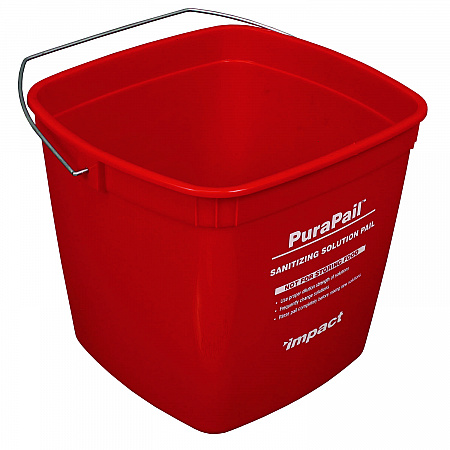 PuraPail Sanitizing Bucket, 6 qt, Polyethylene, Red (55066SEA)