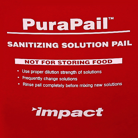 PuraPail Sanitizing Bucket, 6 qt, Polyethylene, Red (55066SEA)
