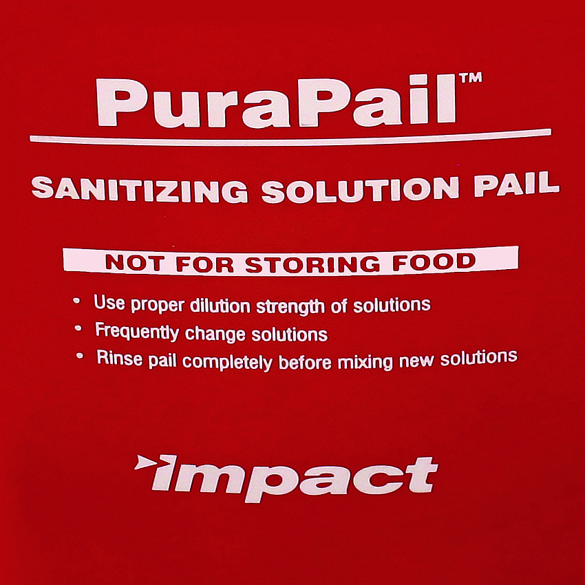 PuraPail Sanitizing Bucket, 6 qt, Polyethylene, Red (55066SEA)