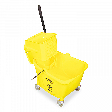 Side-Press Wringer and Plastic Bucket Combo, 12 to 32 oz, Yellow (7Y26363Y)