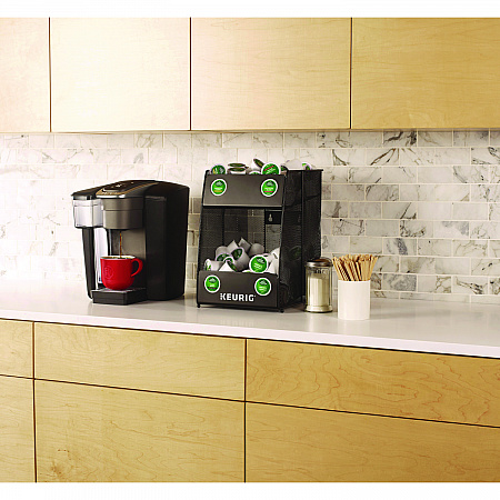 K-Cup Pod Wire Mesh Display Rack 4-Sleeve, 11 x 14 x 15.4, Black (7582)