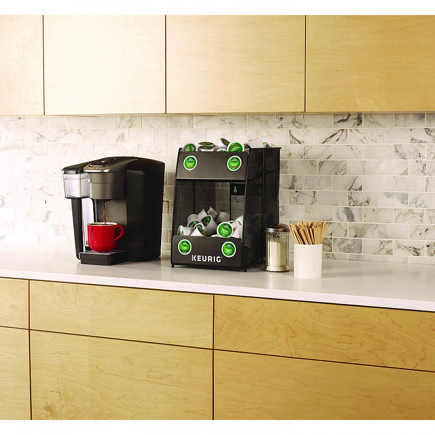 K-Cup Pod Wire Mesh Display Rack 4-Sleeve, 11 x 14 x 15.4, Black (7582)