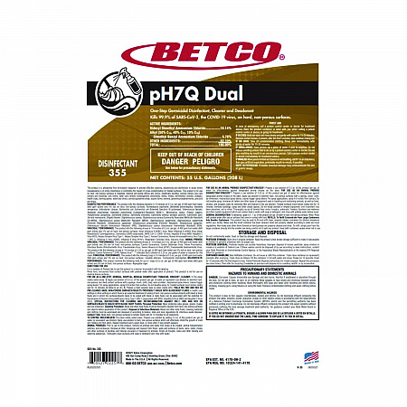 pH7Q Dual Neutral Disinfectant Cleaner, Lemon Scent, 55 gal Drum (3555500)