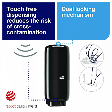 Skincare Dispenser with Intuition Sensor, 1 L, 4.4 x 4.5 x 11.5, Black (571608)