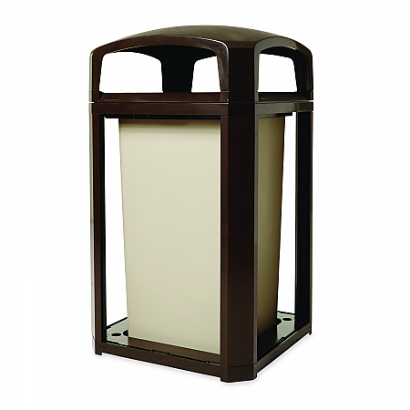 Landmark Series Classic Dome Top Container, 50 gal, Plastic, Sable (3975SAB)