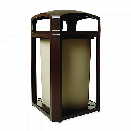 Landmark Series Classic Dome Top Container, 50 gal, Plastic, Sable (3975SAB)