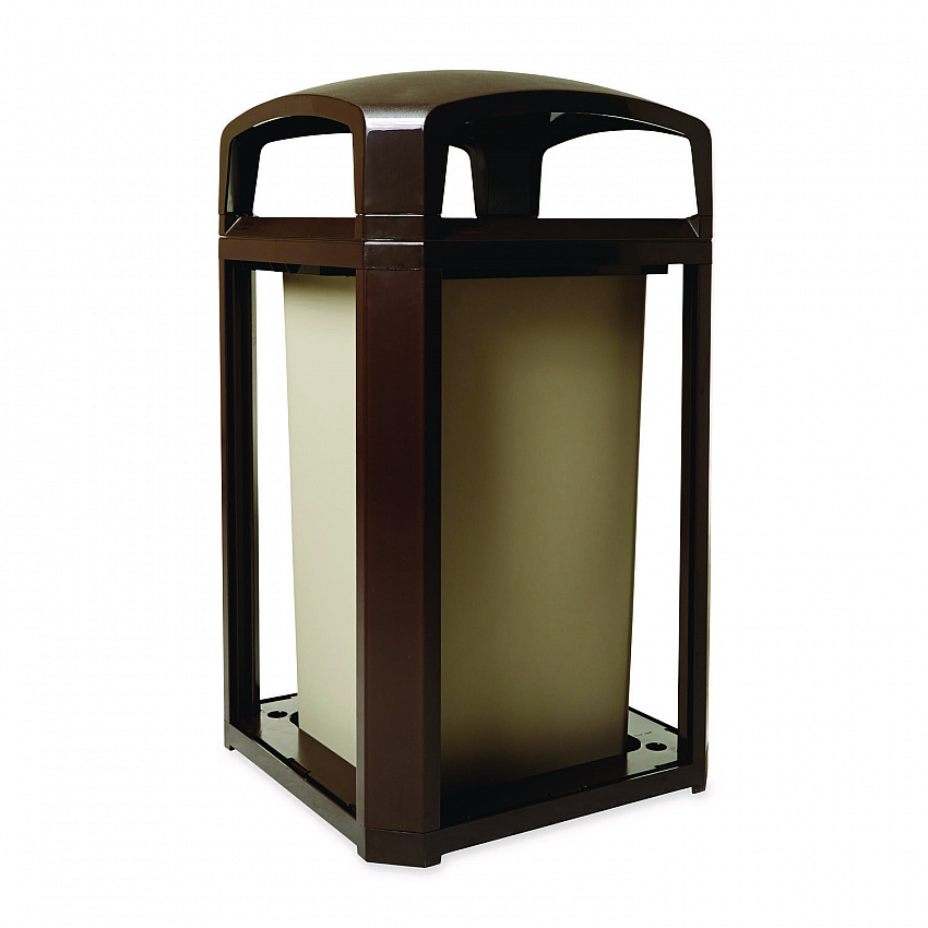 Landmark Series Classic Dome Top Container, 50 gal, Plastic, Sable (3975SAB)