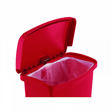 Streamline Resin Step-On Container, Front Step Style, 8 gal, Polyethylene, Red (1883564)