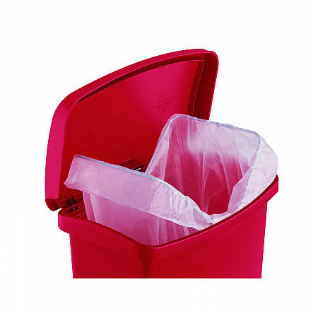Streamline Resin Step-On Container, Front Step Style, 8 gal, Polyethylene, Red (1883564)