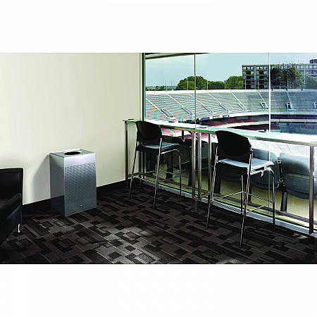 Designer Line Silhouettes Waste Receptacle, 20 gal, Steel, Silver Metallic (SC18EPLSM)
