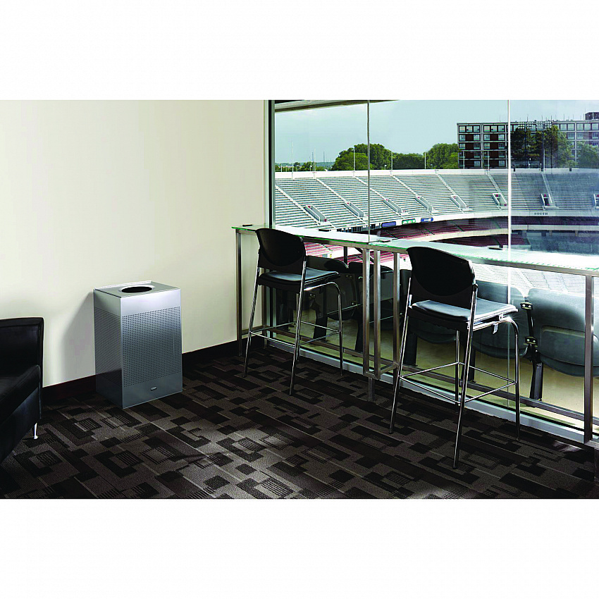 Designer Line Silhouettes Waste Receptacle, 20 gal, Steel, Silver Metallic (SC18EPLSM)