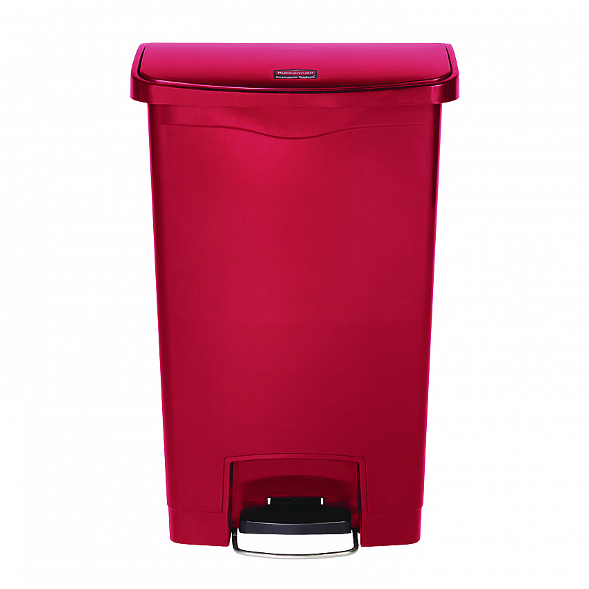 Streamline Resin Step-On Container, Front Step Style, 8 gal, Polyethylene, Red (1883564)
