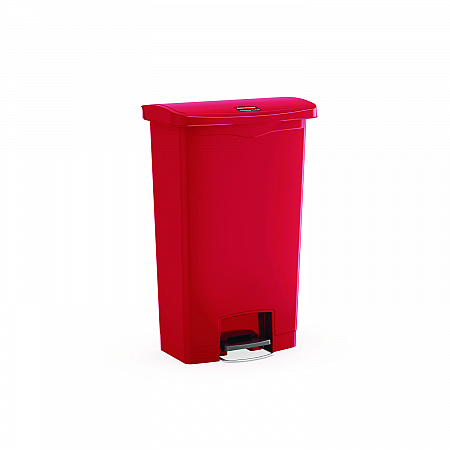 Streamline Resin Step-On Container, Front Step Style, 8 gal, Polyethylene, Red (1883564)