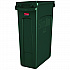 Slim Jim Plastic Recycling Container with Venting Channels, 23 gal, Plastic,  Green (354007GN)