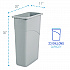 Slim Waste Container, 23 gal, Plastic, Gray (23GLSJGRA)