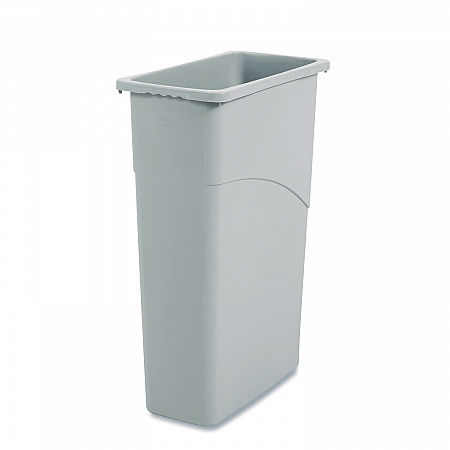 Slim Waste Container, 23 gal, Plastic, Gray (23GLSJGRA)